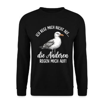 Seagull : Je ne suis pas fâché ! - Sweat-shirt Unisexe - noir - Devant - Alina (178cm) & Michal (187cm)