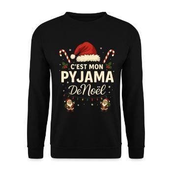 C'est mon pyjama de Noël Humour - Sweat-shirt Unisexe - noir - Devant - Alina (178cm) & Michal (187cm)