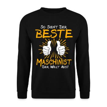 Maschinist Geschenkidee - Unisex Pullover - Schwarz - Vorne - Alina (178cm) & Michal (187cm)