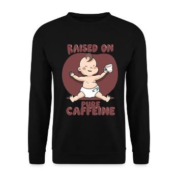 Energy Drink Raised On Pure Caffeine - Unisex Sweatshirt - black - Front - Alina (178cm) & Michal (187cm)