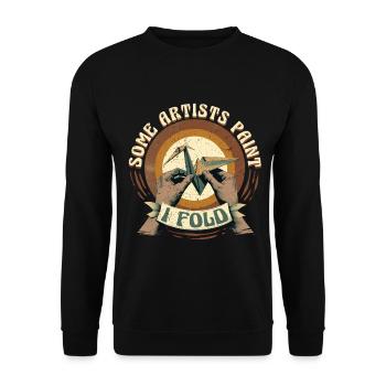 Origami Some Artists Paint I Fold - Unisex Sweatshirt - black - Front - Alina (178cm) & Michal (187cm)