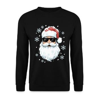 Cool Santa - Santa Claus with Sunglasses - Unisex Sweatshirt - black - Front - Alina (178cm) & Michal (187cm)