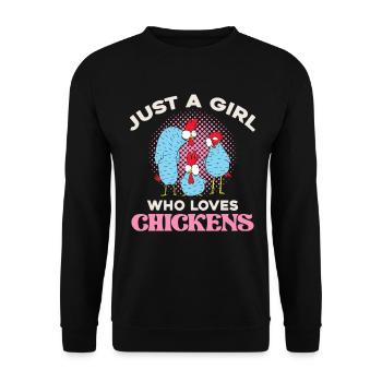 Une seule fille aime les poules - Sweat-shirt Unisexe - noir - Devant - Alina (178cm) & Michal (187cm)