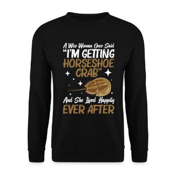 Fossile de biologiste arthropode crabe fer à cheval - Sweat-shirt Unisexe - noir - Devant - Alina (178cm) & Michal (187cm)