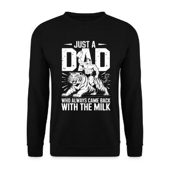 Milk Dad Tiger Hero - Unisex Sweatshirt - black - Front - Alina (178cm) & Michal (187cm)