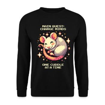 Quête principale : Démonter les préjugés | Rat domestique - Sweat-shirt Unisexe - noir - Devant - Alina (178cm) & Michal (187cm)