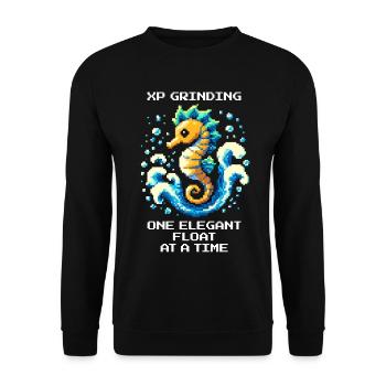 XP-Grind: float elegantly | Seahorse - Unisex Sweatshirt - black - Front - Alina (178cm) & Michal (187cm)