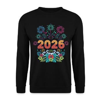 Feux d’artifice et décoration florale 2026 - Sweat-shirt Unisexe - noir - Devant - Alina (178cm) & Michal (187cm)