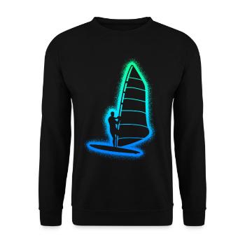 Windsurfing Windsurfer Kids Men Windsurf - Unisex Sweatshirt - black - Front - Alina (178cm) & Michal (187cm)