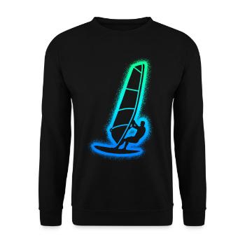 Windsurfing Windsurfer Kids Men Windsurf - Unisex Sweatshirt - black - Front - Alina (178cm) & Michal (187cm)