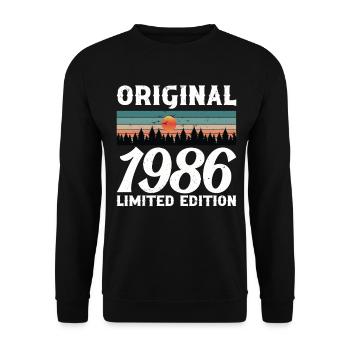 Cadeau d'anniversaire 1986 Original Rétro Vintage - Sweat-shirt Unisexe - noir - Devant - Alina (178cm) & Michal (187cm)