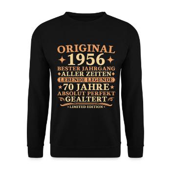 Original 1956 Year 70th Birthday Gift - Unisex Sweatshirt - black - Front - Alina (178cm) & Michal (187cm)