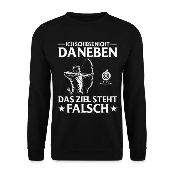 Archery - The goal is wrong Archery - Unisex Sweatshirt - black - Front - Alina (178cm) & Michal (187cm)