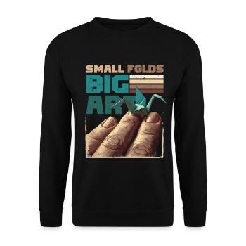 Origami Small Folds Big Art - Unisex Sweatshirt - black - Front - Alina (178cm) & Michal (187cm)