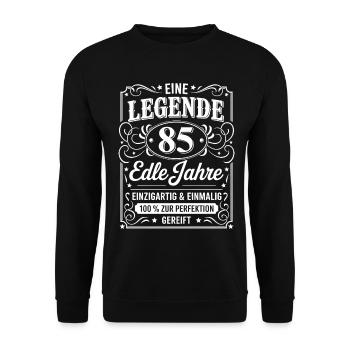 85e anniversaire : une légende 85 années nobles cadeau - Sweat-shirt Unisexe - noir - Devant - Alina (178cm) & Michal (187cm)