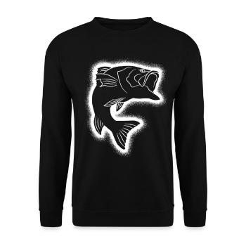 Angeln Fischer Herren Angler Jungen - Unisex Pullover - Schwarz - Vorne - Alina (178cm) & Michal (187cm)