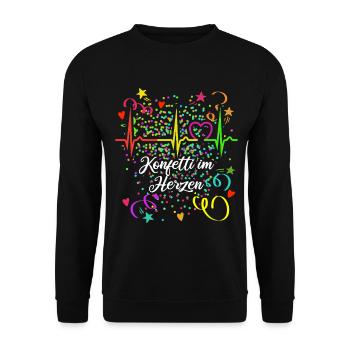 Confetti in the Heart - Carnival in the Blood - Cologne - Unisex Sweatshirt - black - Front - Alina (178cm) & Michal (187cm)