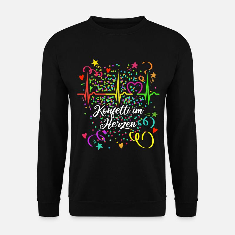 Konfetti im Herzen - Karneval im Blut - Köln - Unisex Pullover - Schwarz