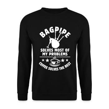 cornemuse résout la plupart de mes problèmes - Kaffee Gesche - Sweat-shirt Unisexe - noir - Devant - Alina (178cm) & Michal (187cm)