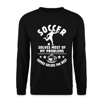 Le football résout la plupart de mes problèmes Cadeau café - Sweat-shirt Unisexe - noir - Devant - Alina (178cm) & Michal (187cm)