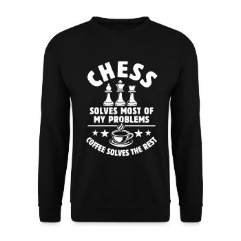 Les échecs résolvent la plupart de mes problèmes - Cadeau de café - Sweat-shirt Unisexe - noir - Devant - Alina (178cm) & Michal (187cm)