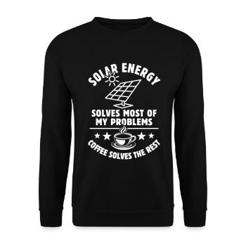 L’énergie solaire résout la plupart de mes problèmes - Café - Sweat-shirt Unisexe - noir - Devant - Alina (178cm) & Michal (187cm)