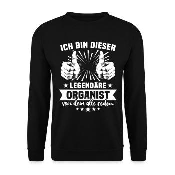 Organist Legende - Unisex Pullover - Schwarz - Vorne - Alina (178cm) & Michal (187cm)