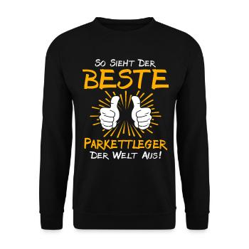 Parkettleger Geschenkidee - Unisex Pullover - Schwarz - Vorne - Alina (178cm) & Michal (187cm)