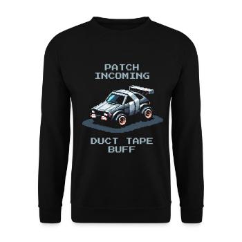 Patch: Duct Tape | RC Cars Humor - Unisex Pullover - Schwarz - Vorne - Alina (178cm) & Michal (187cm)