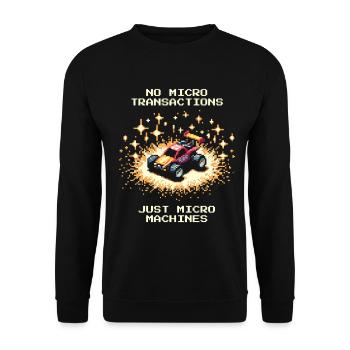 No Microtransactions | RC Cars - Unisex Sweatshirt - black - Front - Alina (178cm) & Michal (187cm)
