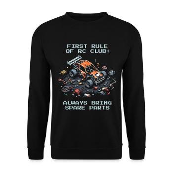 First rule: Have spare parts with you | RC Cars - Unisex Sweatshirt - black - Front - Alina (178cm) & Michal (187cm)