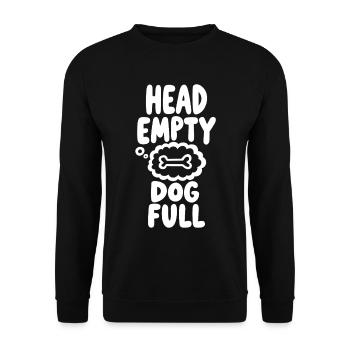 Head Empty Dog Full Hundeliebe - Unisex Pullover - Schwarz - Vorne - Alina (178cm) & Michal (187cm)