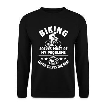 Le vélo résout la plupart de mes problèmes : Cadeau de café - Sweat-shirt Unisexe - noir - Devant - Alina (178cm) & Michal (187cm)