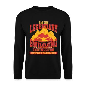 Schwimmlehrer Legendary Swimming Instructor - Unisex Sweatshirt - black - Front - Alina (178cm) & Michal (187cm)