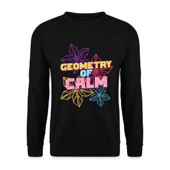 Origami Geometry Of Calm - Unisex Sweatshirt - black - Front - Alina (178cm) & Michal (187cm)
