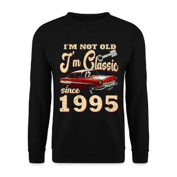Pas vieux, je suis un classique depuis 1995 - Sweat-shirt Unisexe - noir - Devant - Alina (178cm) & Michal (187cm)
