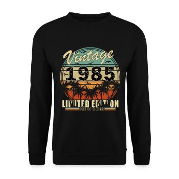 Coucher de soleil vintage de 1985 - Sweat-shirt Unisexe - noir - Devant - Alina (178cm) & Michal (187cm)