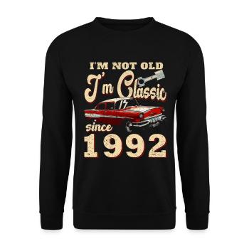 Not Old, Classic 1992 Car - Unisex Sweatshirt - black - Front - Alina (178cm) & Michal (187cm)