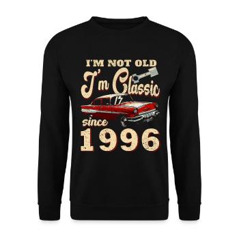 Ich bin kein Alt, nur Klass 1996 - Unisex Sweatshirt - black - Front - Alina (178cm) & Michal (187cm)