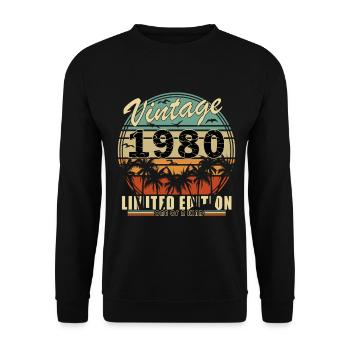 Vintage 1980 Limited Edition - Unisex Pullover - Schwarz - Vorne - Alina (178cm) & Michal (187cm)