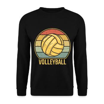 Volleyball Retro Vintage - Unisex Sweatshirt - black - Front - Alina (178cm) & Michal (187cm)