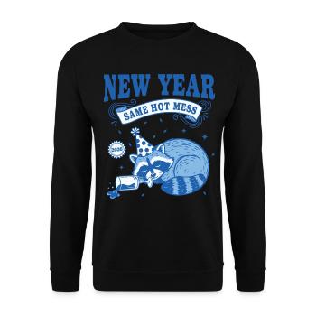 New Year Same Hot Mess 2026 Party Design - Unisex Sweatshirt - black - Front - Alina (178cm) & Michal (187cm)