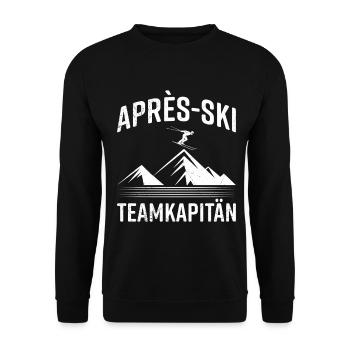 Skifahrer Lustig APRES-SKI TRAINER LUSTIG - Unisex Pullover - Schwarz - Vorne - Alina (178cm) & Michal (187cm)