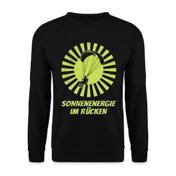 Paraglider SOLAR ENERGY IN THE BACK FUNNY - Unisex Sweatshirt - black - Front - Alina (178cm) & Michal (187cm)