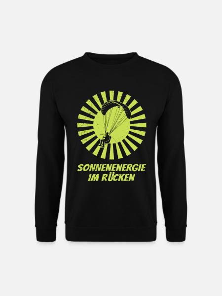 Gleitschirmflieger SONNENENERGIE IM RÜCKEN LUSTIG - Unisex Pullover - Schwarz