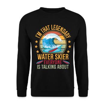 Funny Water Skier Saying Water Sports Water Skiing - Unisex Sweatshirt - black - Front - Alina (178cm) & Michal (187cm)
