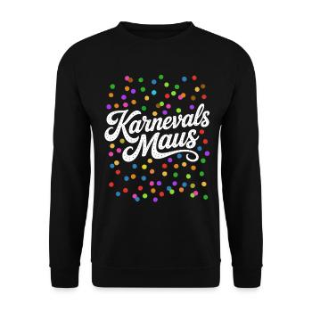 Karnevals Maus Konfetti Kostüm - Unisex Pullover - Schwarz - Vorne - Alina (178cm) & Michal (187cm)