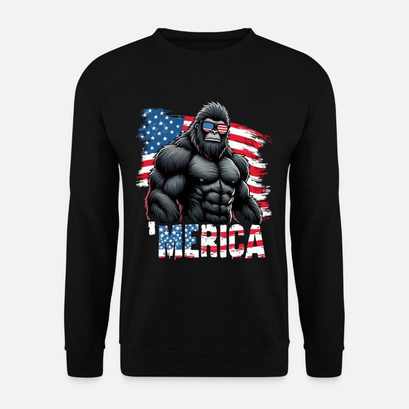 Gorille musclé avec drapeau - Sweat-shirt Unisexe - noir