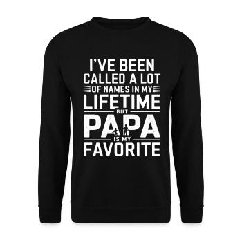 Dad is my favorite - Unisex Sweatshirt - black - Front - Alina (178cm) & Michal (187cm)