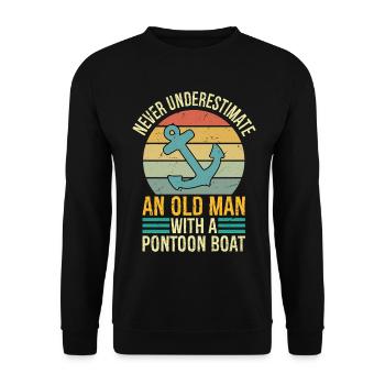 Never Underestimate An Old Man With Pontoon Boat - Unisex Sweatshirt - black - Front - Alina (178cm) & Michal (187cm)